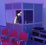 conference room with chairs and translation room